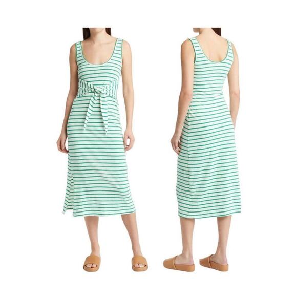 Rails Meg Stripe Tie Waist Cotton Dress - Size M - Picture 5 of 10
